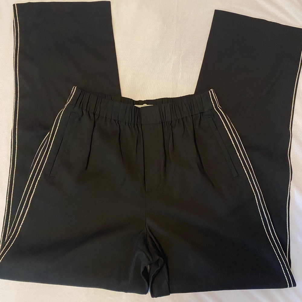 Vince Straight Pants with White Trim, high waist, track pant, extra small xs